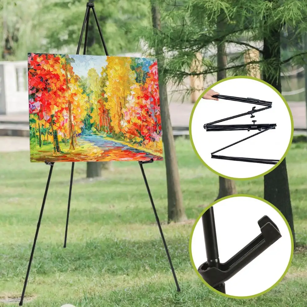 Caballete de Metal con Clips para bolsa portátil, trípode plegable de altura ajustable, pintura plegable, póster de lona, suministros escolares
