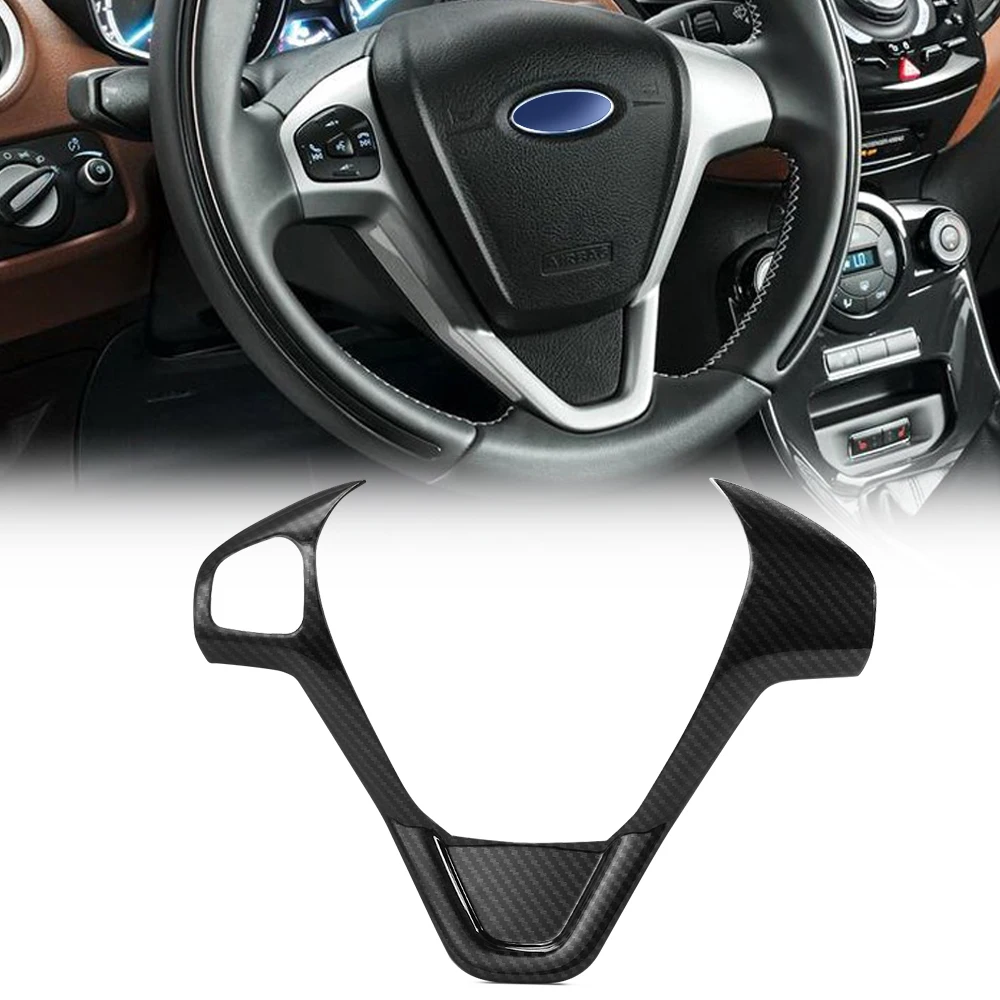 Car Accessories Steering Wheel Protective Sequin Cover Trim Sticker For Ford New Fiesta MK7 Ecosport Figo B-MAX KA+