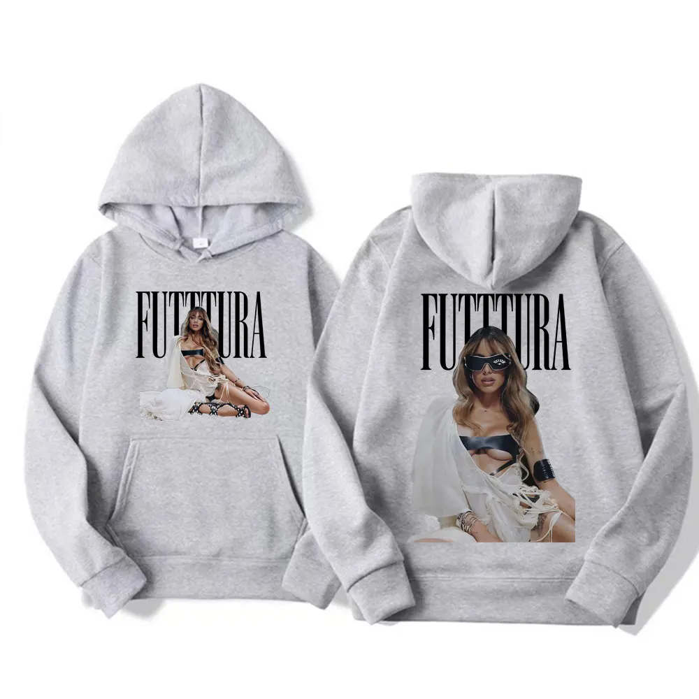 ألبوم Tini Stoessel Futura جولة هوديس موضة الهيب هوب خمر بلوزات الرجال النساء Bodywarmer دافئ عادية مقنع الشارع الشهير