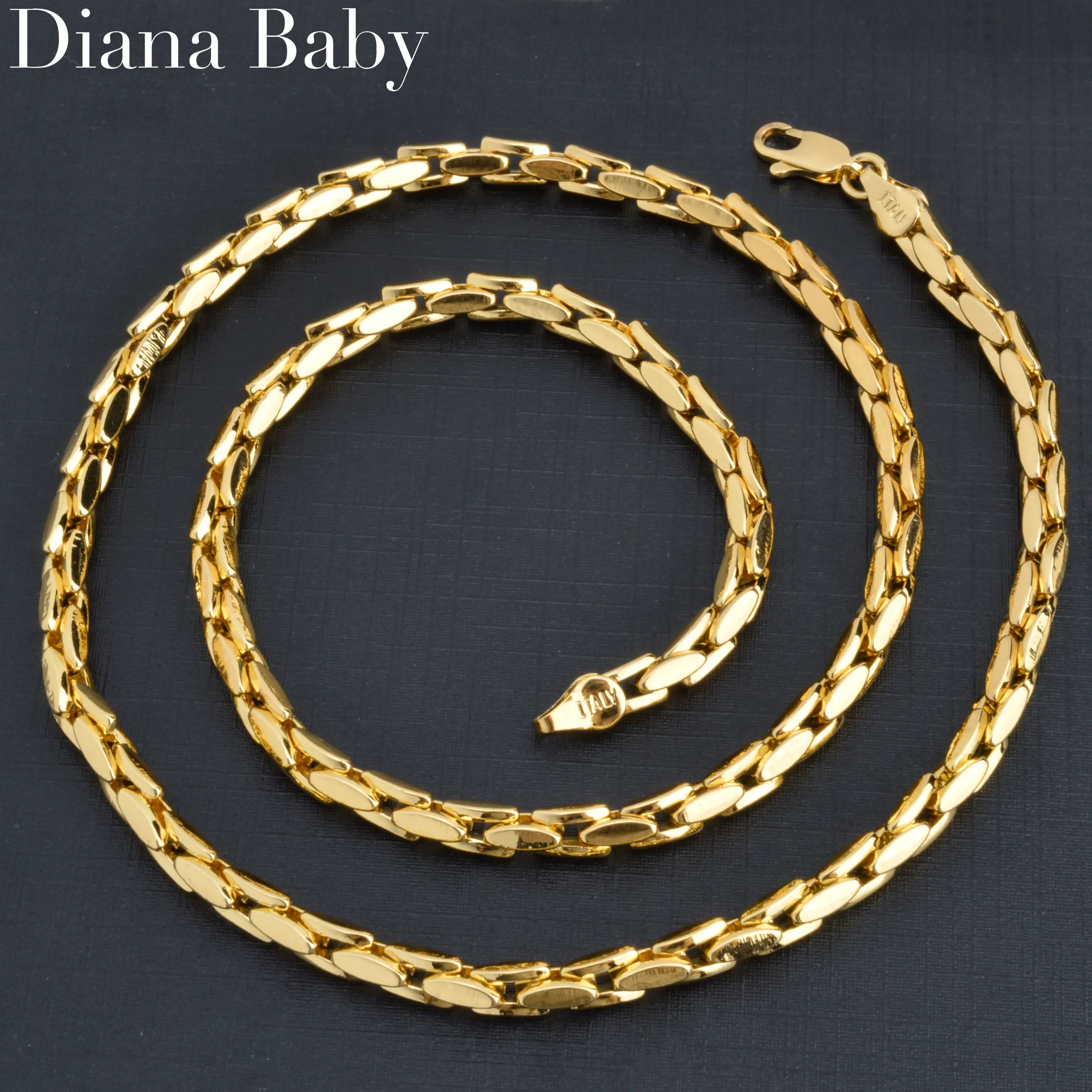 Hiphop Punk Curb Cuban Link Chain Naszyjnik dla kobiet Mężczyzna Oświadczenie Włoski 18-karatowy złoty kolor Choker Modny codzienny prezent ślubny