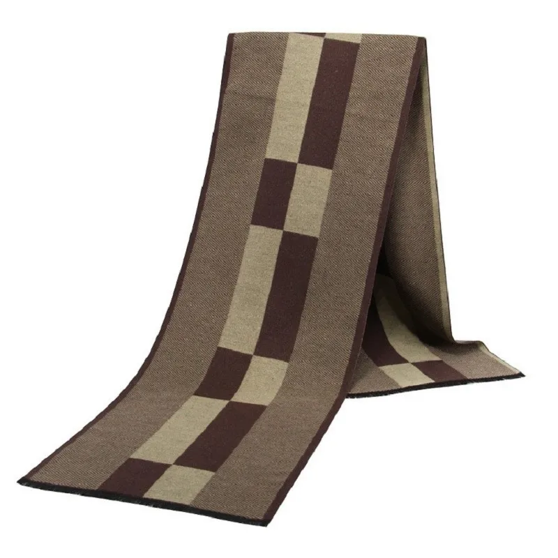 

Men's Plaid Winter Thick Warm Fleece Scarf Check Cashmere-Like Neck Warmer for Men