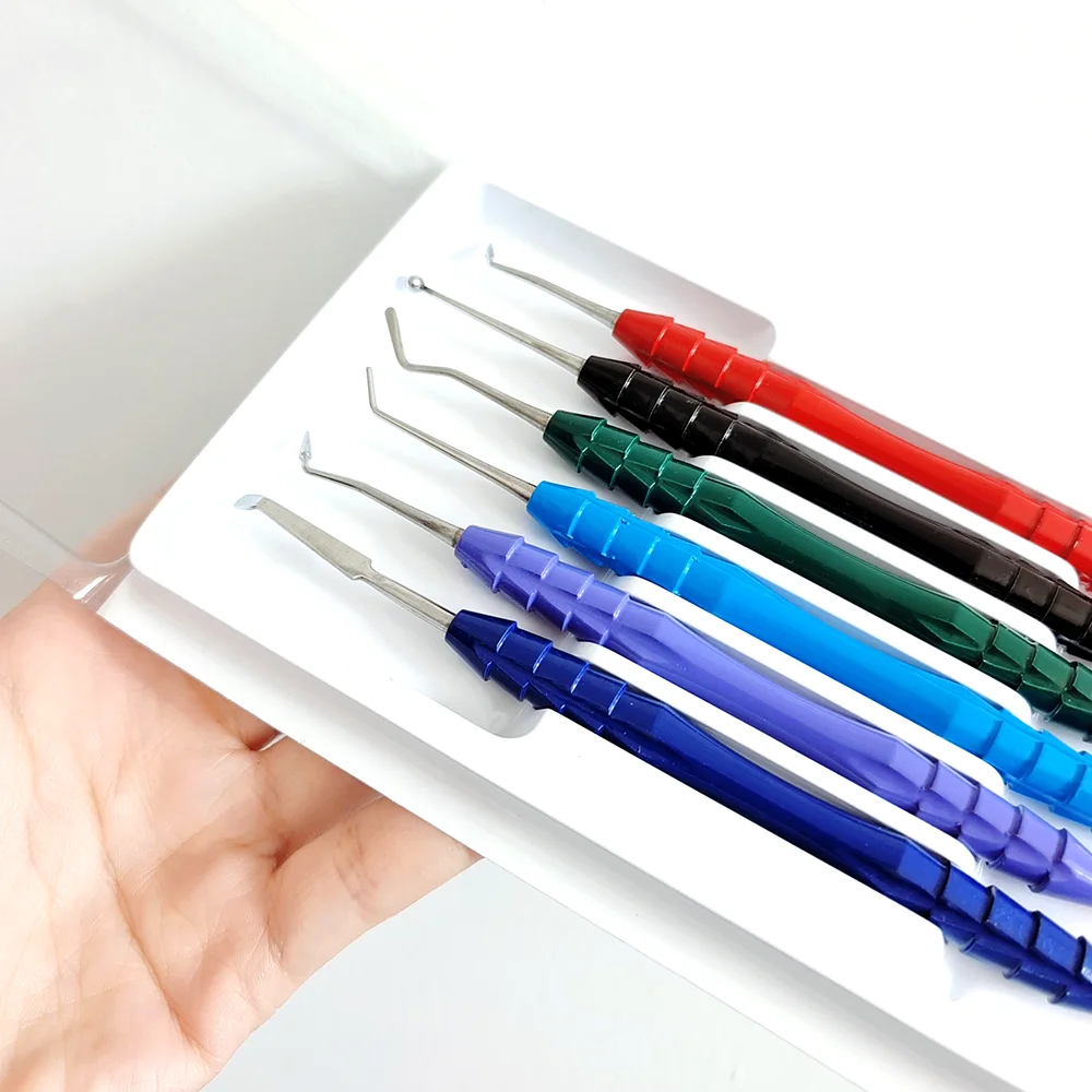 6pcs/set Dental Resin Spatulas Composite Filling Stainless Steels Head Resin Filler Set Dental Accessories Dental Tools