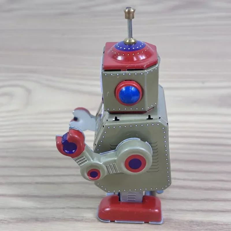 [Zabawna] Klasyczna kolekcja Retro Mechaniczna nakręcana metalowa puszka do chodzenia naprawa robotów przywołujących Mechaniczna zabawka dla dzieci prezent na Boże Narodzenie