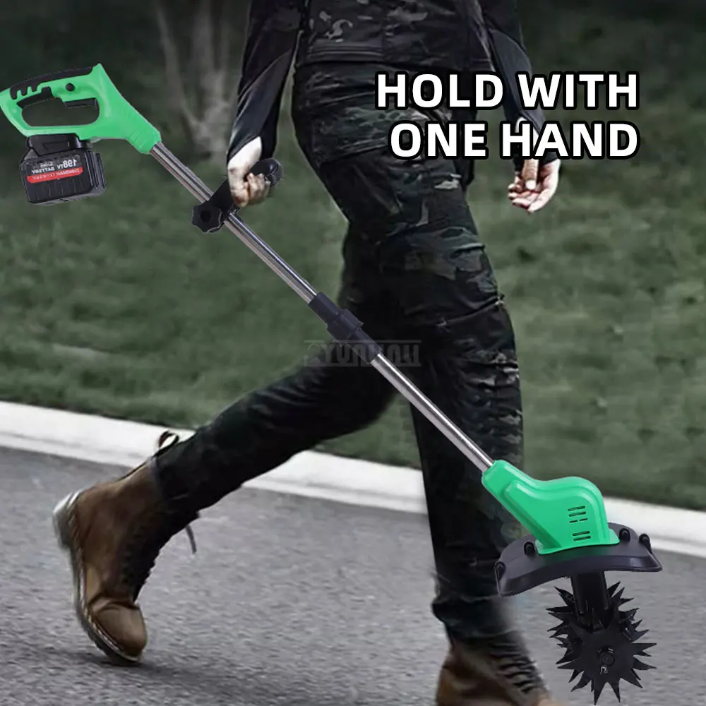 Electric Handheld Lithium-Ion Agricultural Rotary Tiller, Small Household Digger, Tiller, Micro-Tiller, Soil-Turning Hoe
