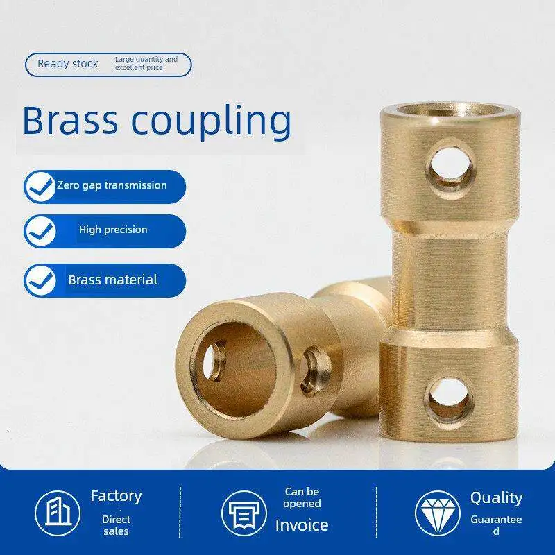 1Pcs 2-2/2.3/3/4/5/6mm Brass Coupling Motor Integrated Fastening Metal Transmission Extended Connection Sleeve Model Accessories