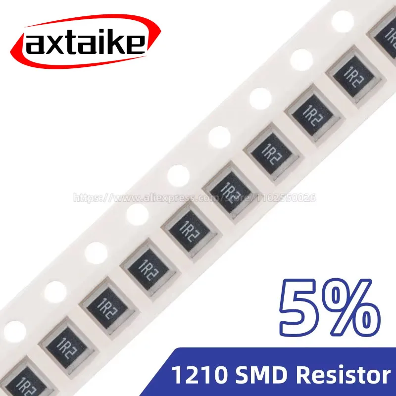 

100PCS 5% 1210 SMD Resistor 0R ~ 10M 1/2W 1 10 100 150 220 330 470 510 680 910 Ohm Ω 1K 2.2K 5K1 10K 100K 1R 10R 100R 220R 330R