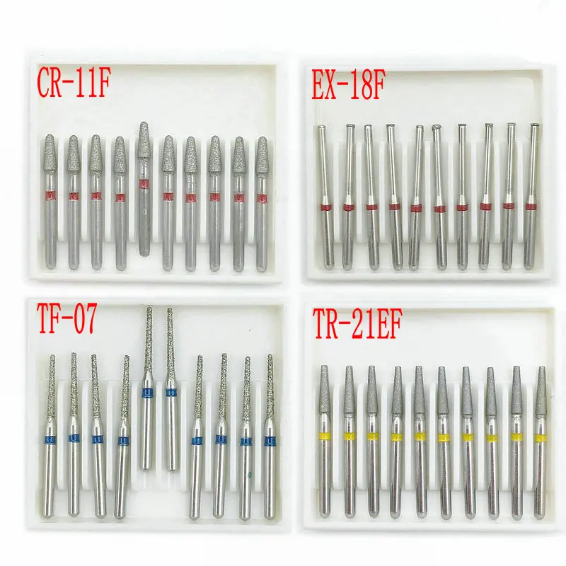 FG 1.6mm Shank Dental Diamond Burs Drill FG Diamond High Speed Handpiece Burs Dentist Tools 10pcs/box