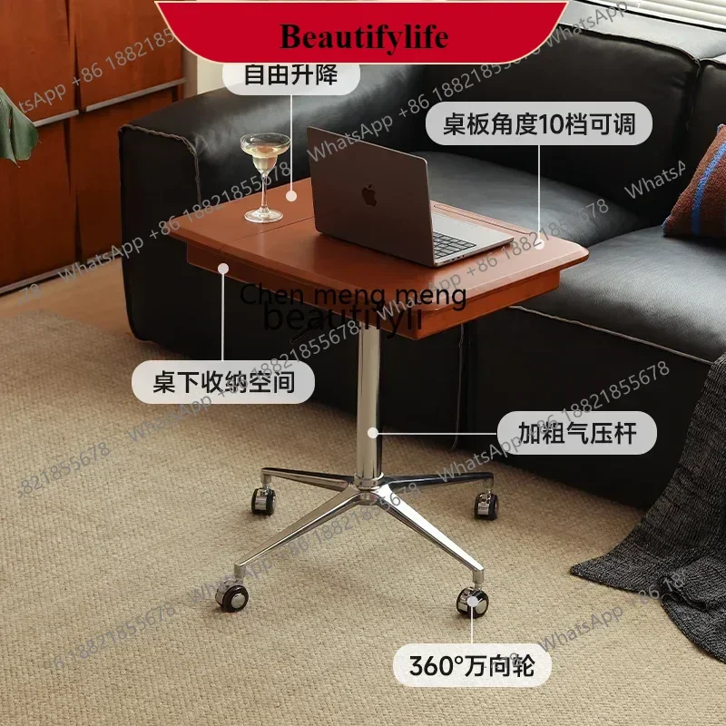 

G153 Solid wood lifting desk removable office computer desk retro bedside table