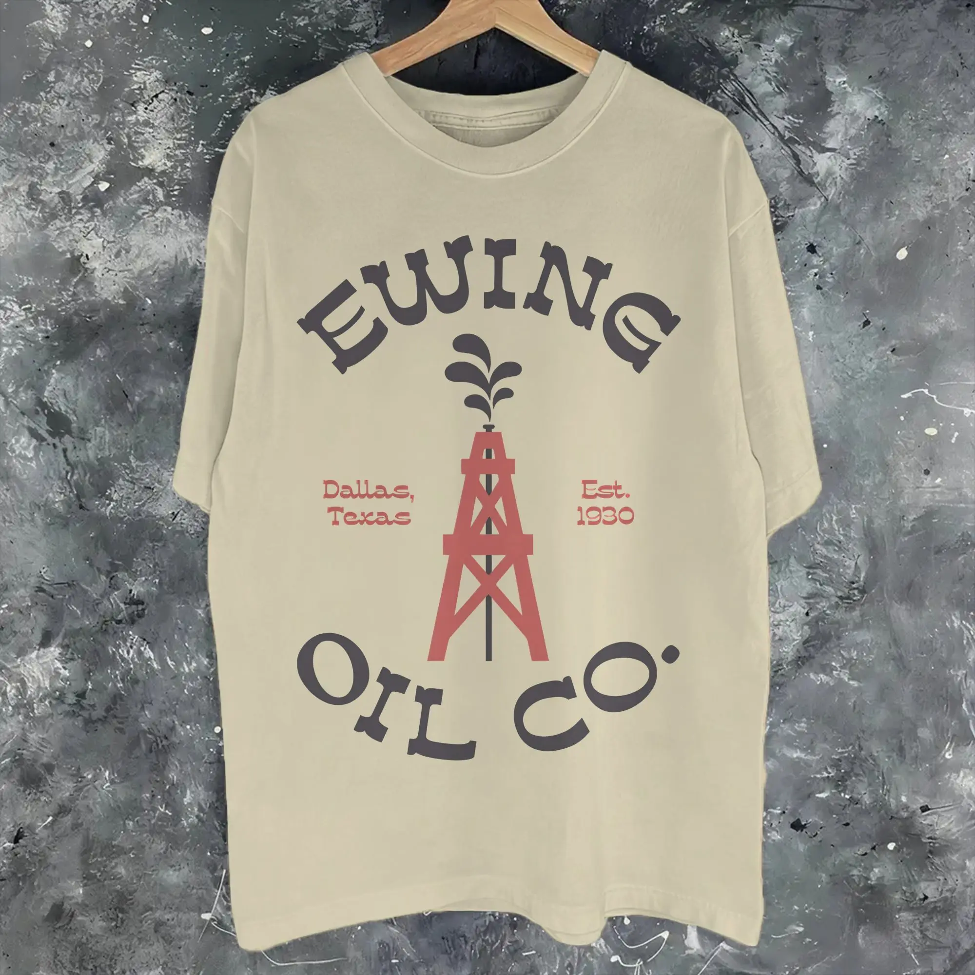 Men Women Printed Ewing Oil Co. Dallas 70s TV Show  T Shirt Tee Cotton  T-shirts Clothing