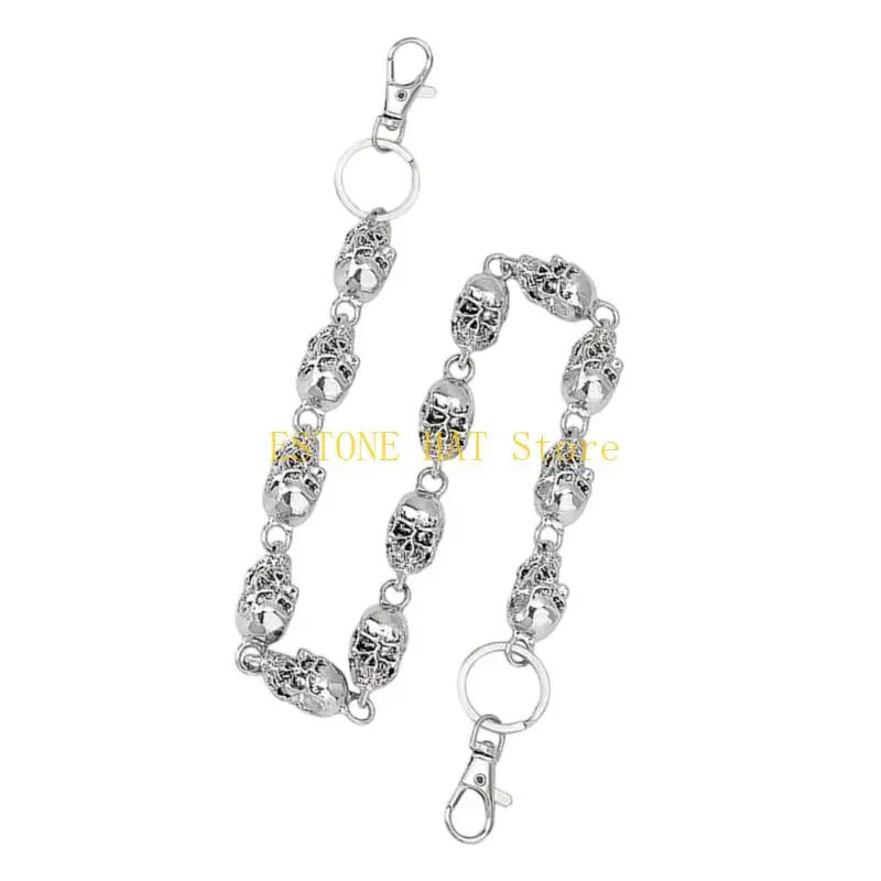 49mf-パンク中空スカルパンツチェーンウォレットチェーン日常着ステージパフォーマンス用