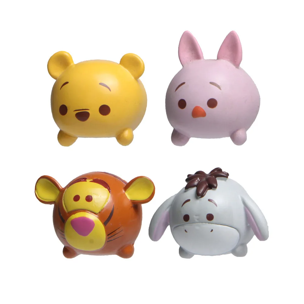 Großer Kopf Winnie the Pooh Tiger Ferkel Kühlschrank Magnet Kawaii Puppen Action figuren Eeyore Kühlschrank Magnet Sammlung Hottoys