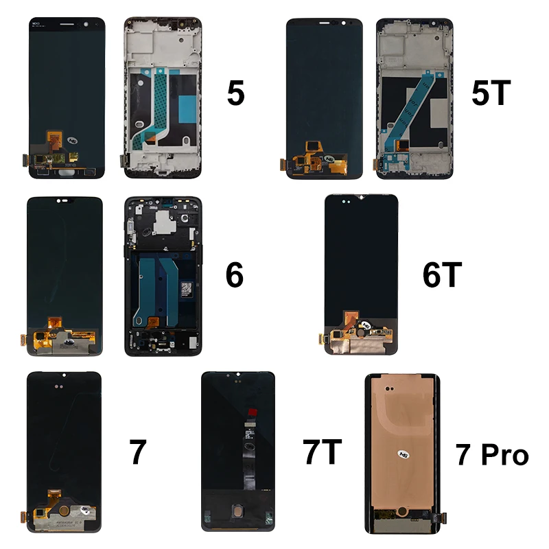 CHOICE AMOLED Dla Oneplus 5 5T 6 6T Wyświetlacz 7 Pro 7T Ekran dotykowy Digitizer Dla Oneplus 8T 9R Wyświetlacz LCD Części zamienne