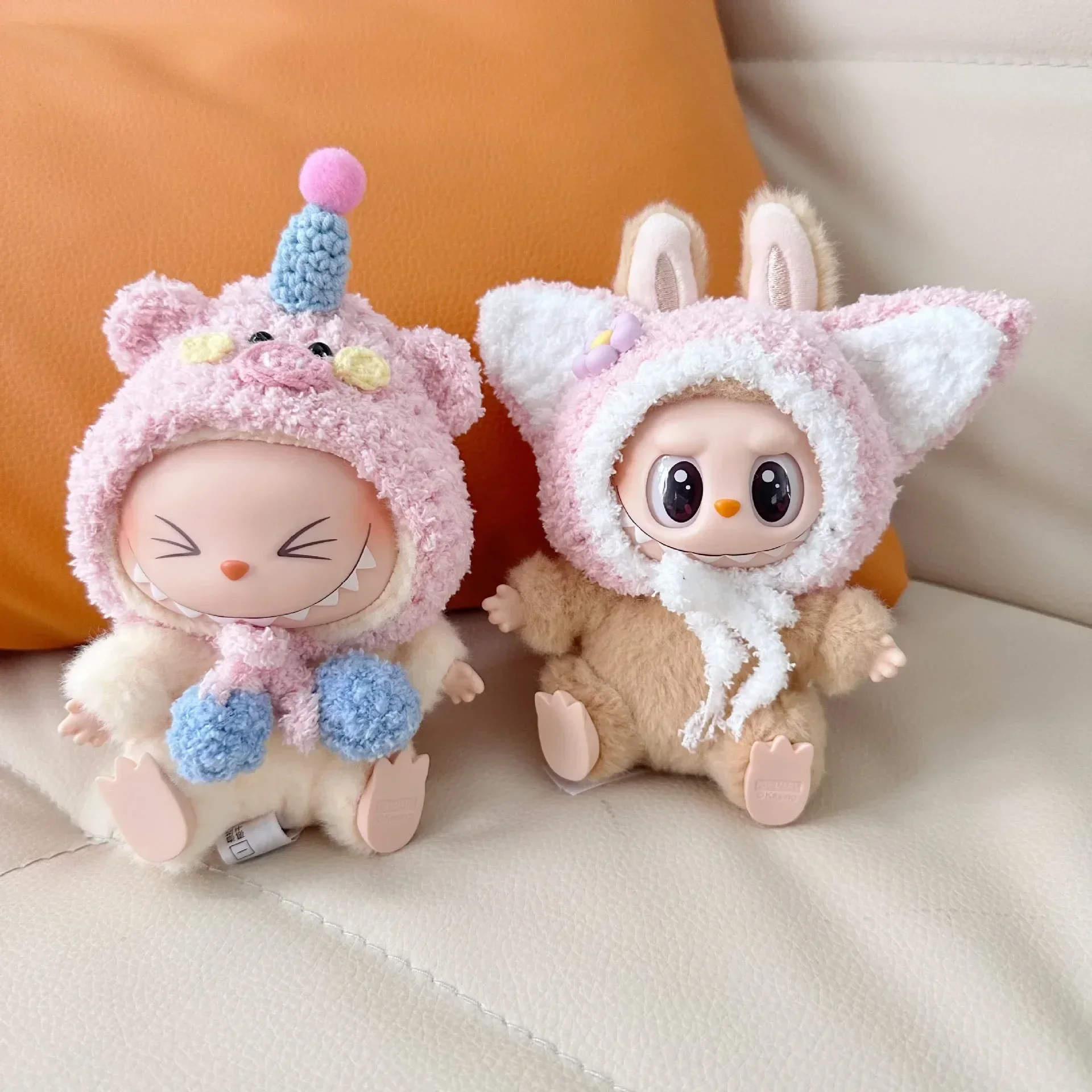 Mini Doll'S Hat for Coca Cola Series 15-17cm Labubu Dolls Accessories Handmade New Year's Lion Hat Hoodie Kawaii Hat Clothing