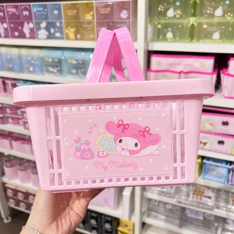 Sanrio Series Cinnamoroll My Melody Tote Basket Cute Hello Kitty Bathroom Storage Drain Basket Picnic Outdoor Fruit Basket. view 3