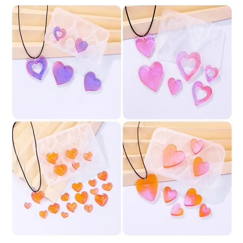 Heart Shape Earring Pendant Mold DIY Love Series Keychain Epoxy Resin Mold Valentine's Day Jewelry Making Accessories