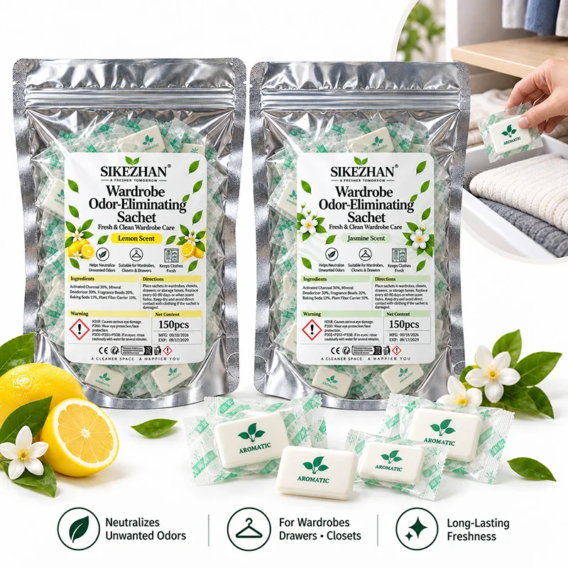 Wardrobe Odor-Eliminating Sachet Fragrance Bags - Perfect for Wardrobes, Closets, and Drawers. Lemon & Jasmine Scent 150Pcs