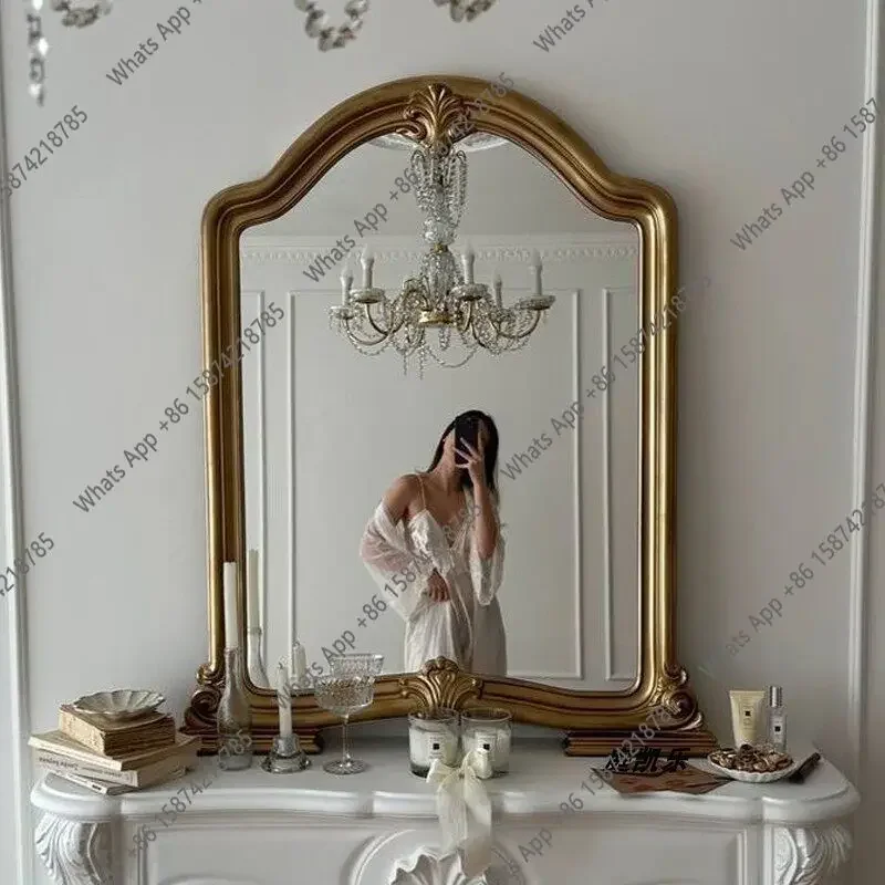 XX American Style Bathroom Bathroom Mirror Antique Dresser Makeup Mirror Girls Bedroom Dressing Mirror Fireplace Decorative