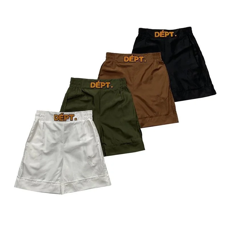 

Street Sle Sport Towel Embroidery Men's Casual Pants High Waist Five-Quarter Length Cotton Blend Youth Summer Loose Fit