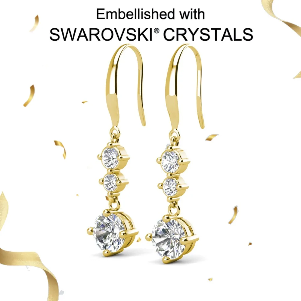 

Daisini Женские серьги-капли из стерлингового серебра 925 пробы, роскошные ювелирные изделия с кристаллами Сваровски, классическая повседневная одежда