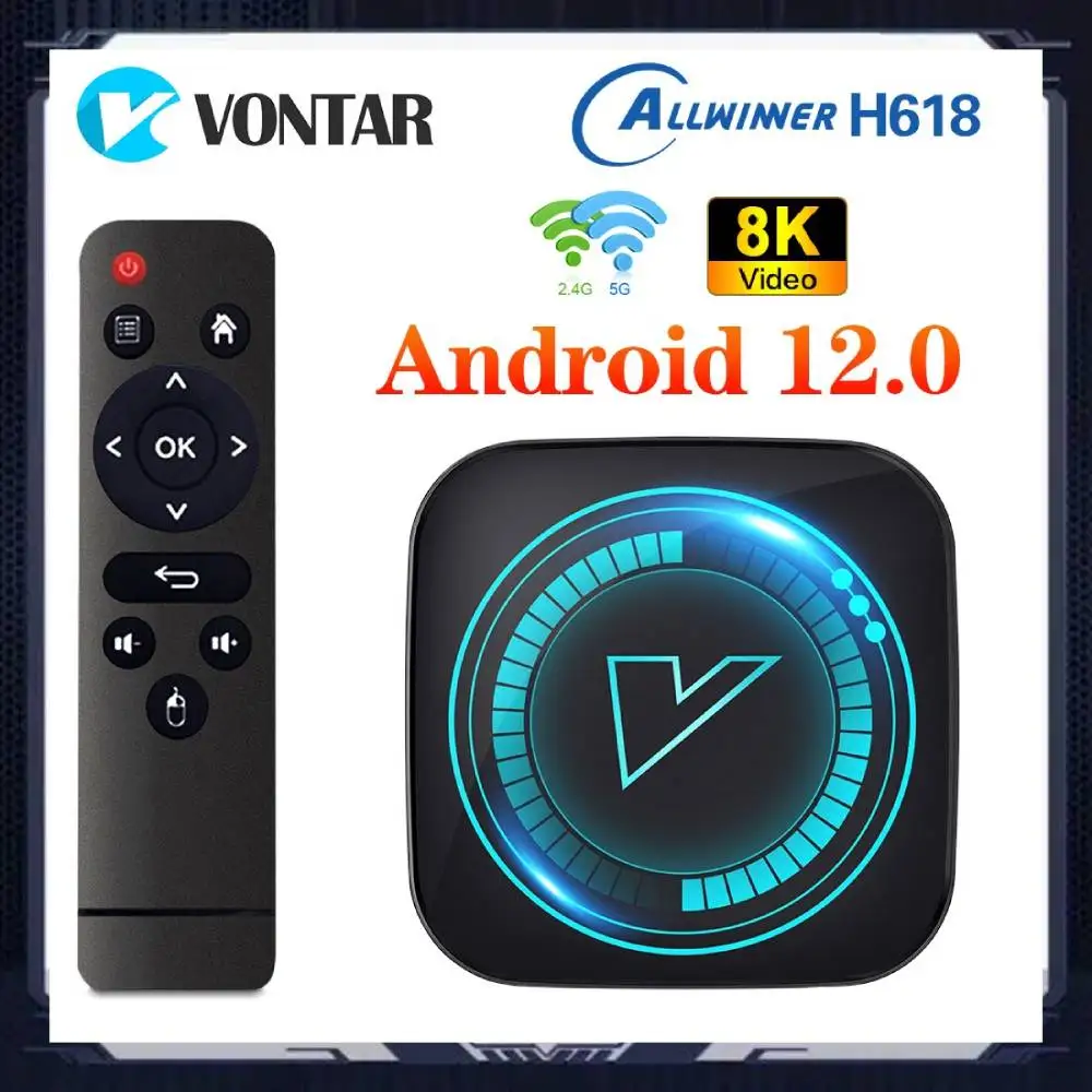 VONTAR H618 медиаплеер 8K Android 12 TV Box Quad Core Cortex A53 Android 12,0 Allwinner видео BT4.0 Dual Wifi 4K HDR10 + TVBOX VONTAR H618 медиаплеер 8K Android 12 TV Box Quad Core Cortex A53 Android 12,0 Allwinner видео BT4.0 Dual Wifi 4K HDR10 + TVBOX