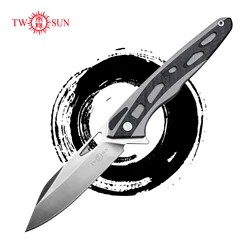 TWOSUN TS327 M390 Steel Folding Knife Blade Handmade Knives for Hunting Outdoor Camping Pocket edc Tool for Men Pocketknives