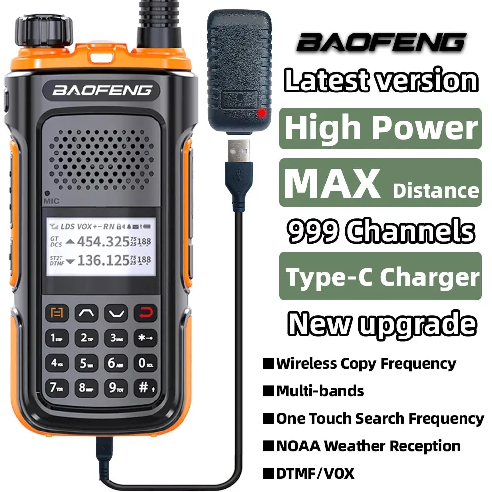 

Baofeng UV 10L Walkie Talkie Portable Two Way Radio Commutator Stations FM Ham Dual Band Long Range Wireless Set Transceiver