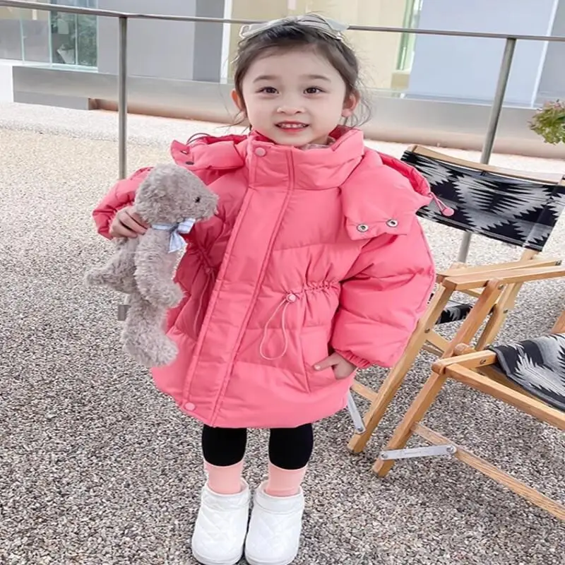 Kawaii Casual Coat Tops Fashion Children S Clothing Girls Down Cotton Coat Winter 2024 New Children S Clothing Winter Fleece