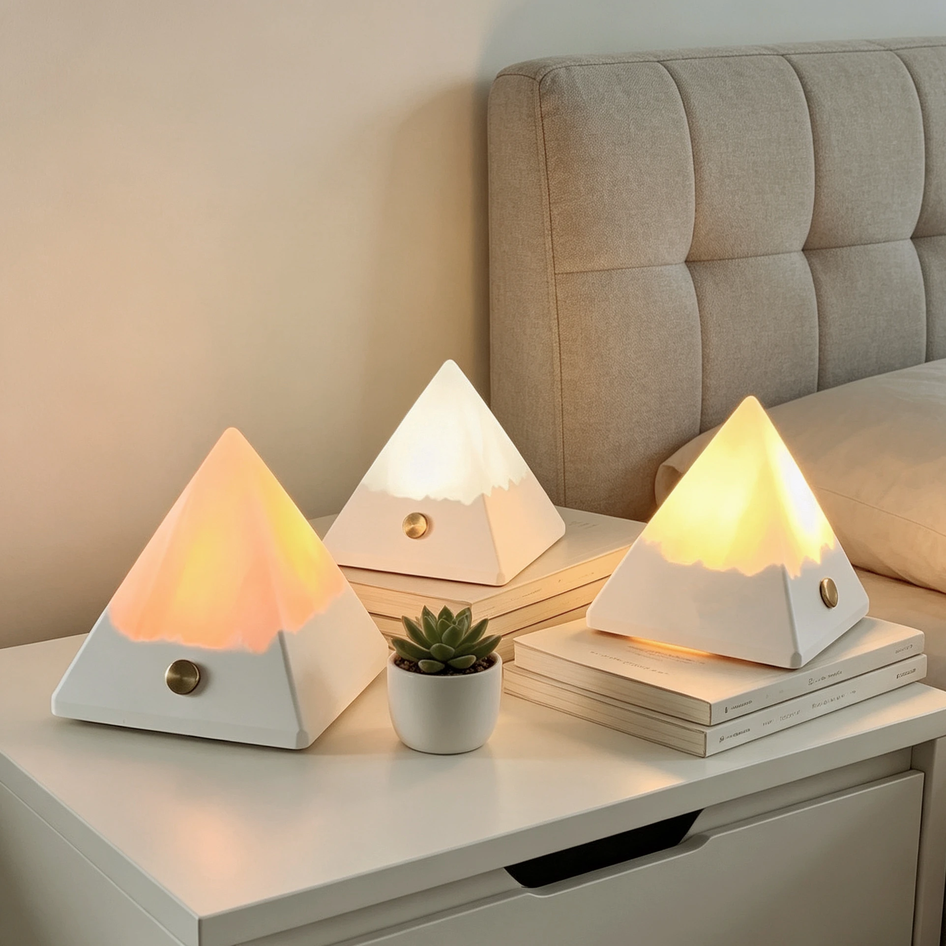 ore night light mother's day gifts pyramid bedroom sleep light bedside atmosphere charging Decorative cube-shaped mineral orname