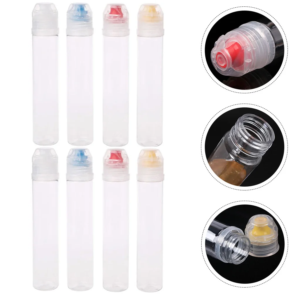

8pcs 72ML Portable Travel Bottles Silicone Valve Kitchen Squeeze Sauce Dispenser Containers Camping Condiment Salad Dressing