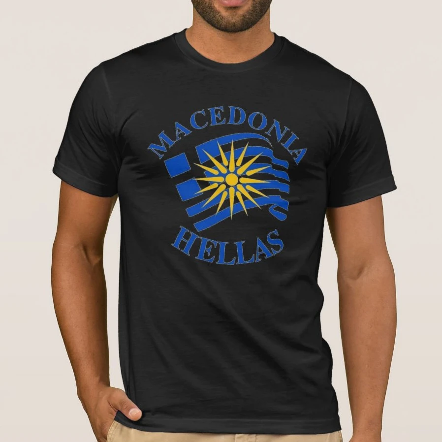 Fashion Design Greece Macedonia Flag Printed Mens T-Shirt. Summer Cotton Short Sleeve O-Neck Unisex T Shirt New S-3XL