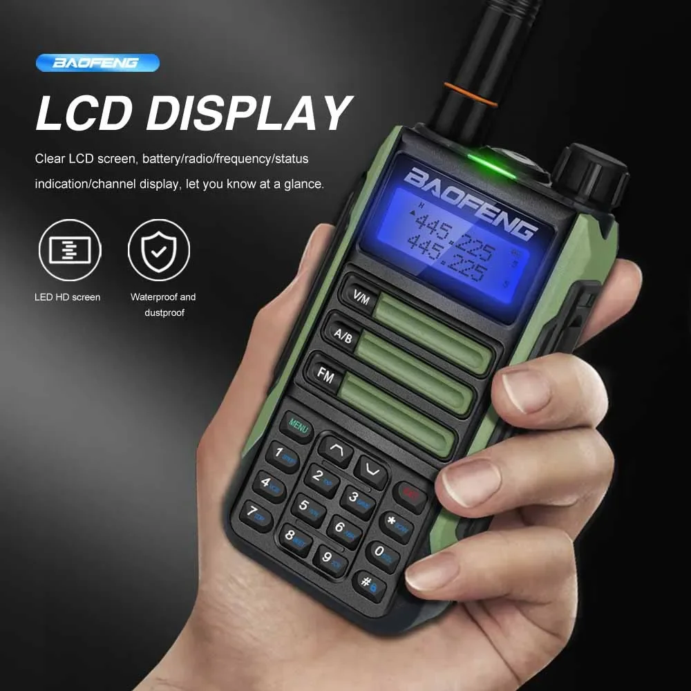 Baofeng Walkie-talkie UV-16 Plus Waterproof IP68 High-power Radio VHF UHF Two Way Radio Dual Band Walkie-talkie 50km Talk Range