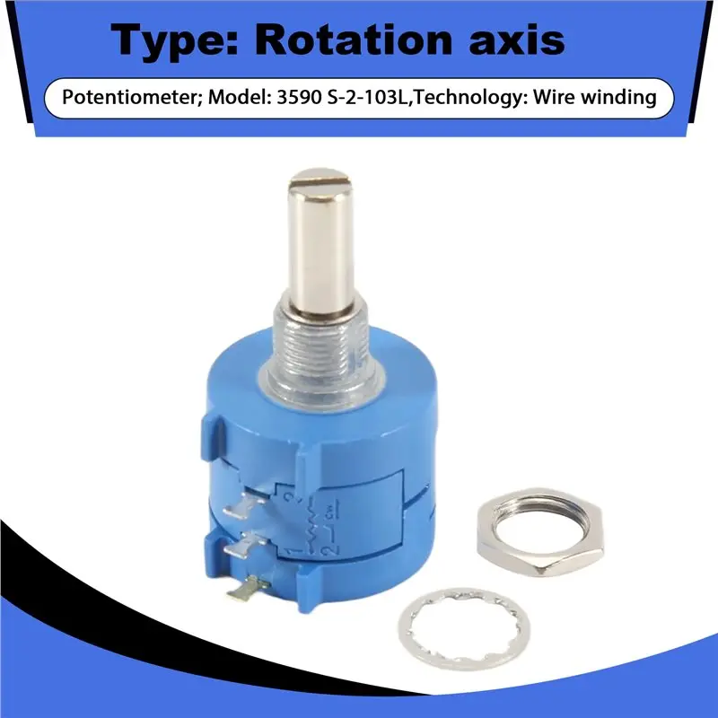 M01K 3590S-2-103L 10K Ohm 10-Turn Rotary Wire Wound Precision Potentiometer