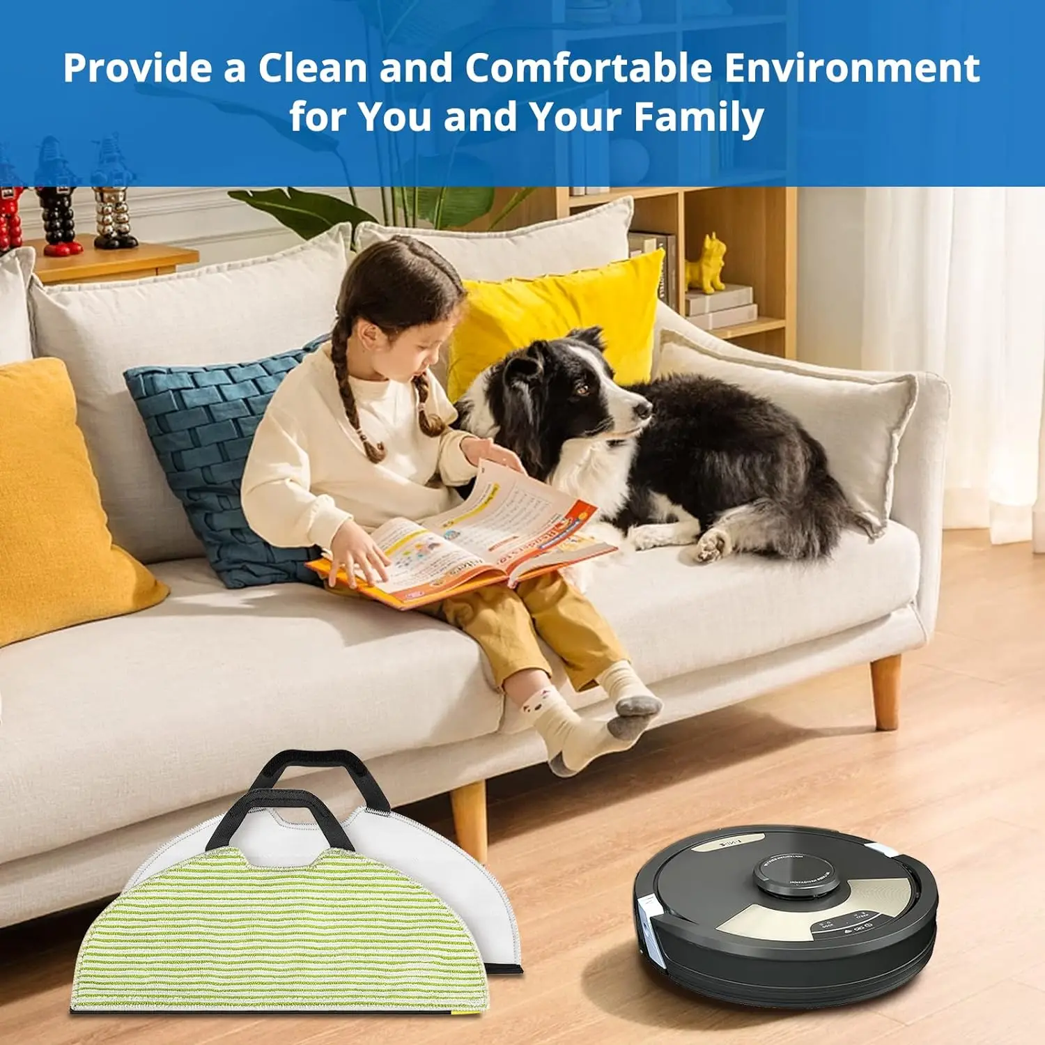 Mop Pad for Shark AV2610WA / RV2620WD / RV2610WA / RV2410WD Robot Vacuum Microfiber Sonic Mopping Pad Replacement Accessory