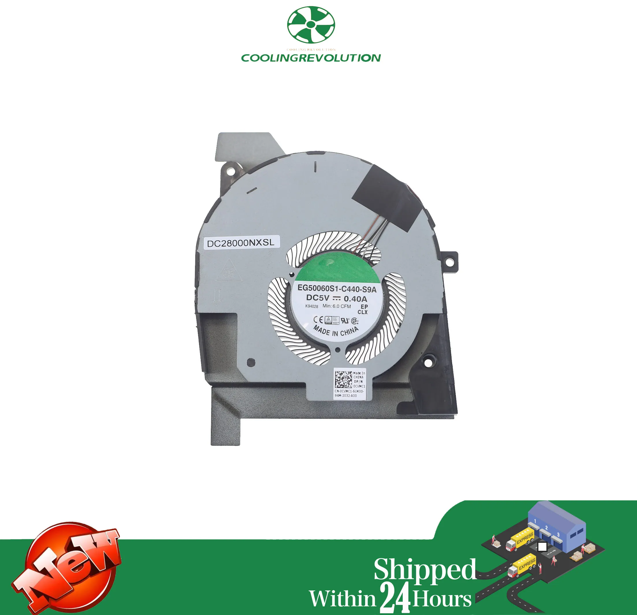 Wentylator do chłodzenia procesora laptopa EG5006S1-C440-S9A DFS20004053J0T dla Dell Latitude 15-5511 5501 Precision 15-3551 3541 0CVMC1