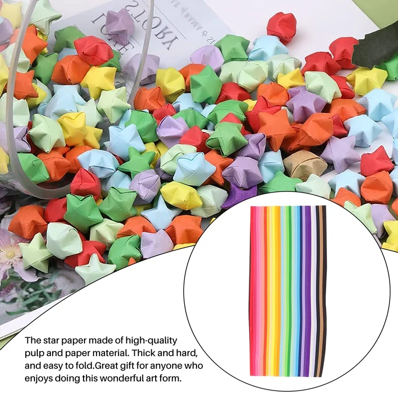 2060 Sheets Star Origami Paper 27 Assortment Color Paper Strip Double Sided Origami Solid Color Decoration Paper Strips