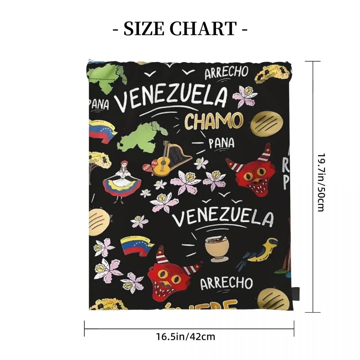 Arepas Venezuela Backpacks Casual Drawstring Bags Sports Bag Book Bags for Travel Students