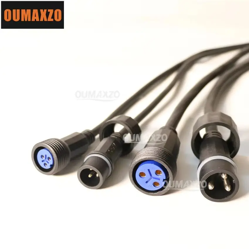 2m 3m 5m 10m meter ip65 Outdoor Stage light waterproof DMX512 Power Cable LED par Wall wash hand in hand extension adapter cable