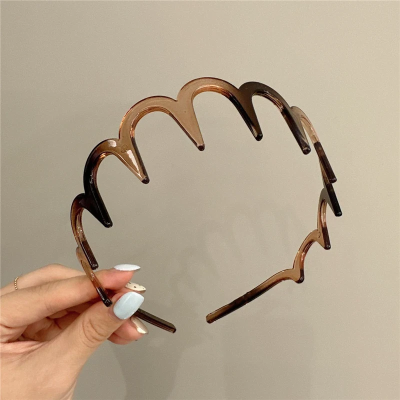 Koreaanse Vrouwen Haar Kam Hoofdband Plastic U-vorm Haar Hoepels Vaste Tanden Antislip Pluizige Top Haarbanden Hoofddeksels haaraccessoires