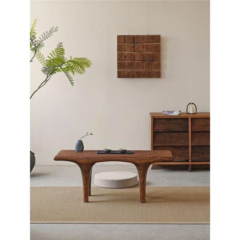 

Wabi-sabi-style coffee table, solid wood tea table, small living room side table