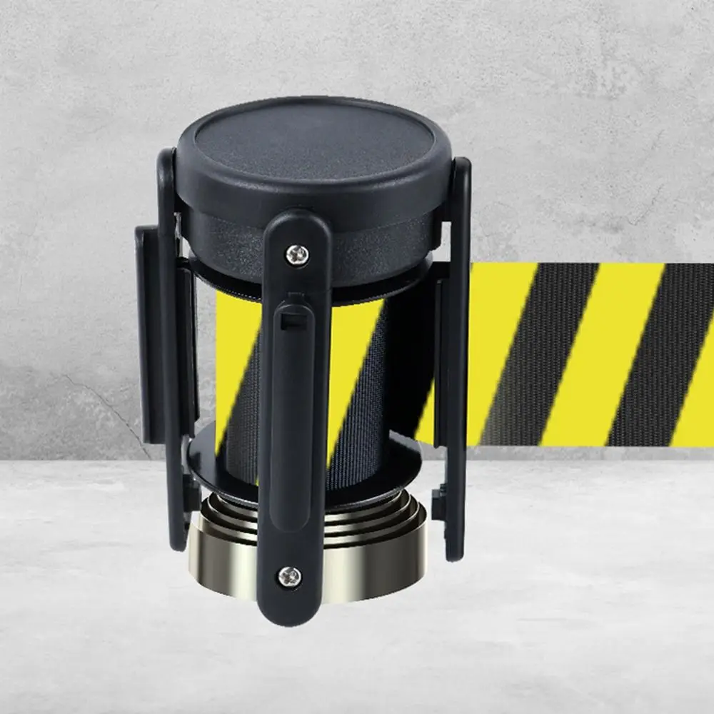Yellow Black Striped Retractable Belt Barrier 2/3/5M Slow Rebound Wall Mount Caution Belt Telescopic Belt with ABS Case