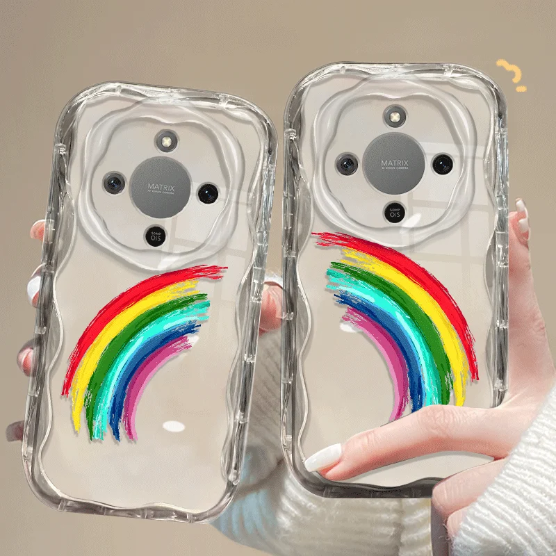 Coque souple en TPU pour Honor Magic8 Magic 7 6 Lite X9d X9c Smart X9b, housse de protection antichoc, motif arc-en-ciel