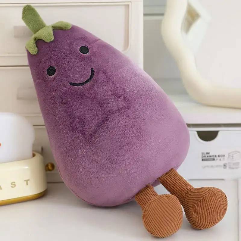 15/26cm New Simulated Eggplant Backpack Pendant Doll Filled Plush Toy Cartoon Anime Suitable Children's Birthday Gift Fun Doll