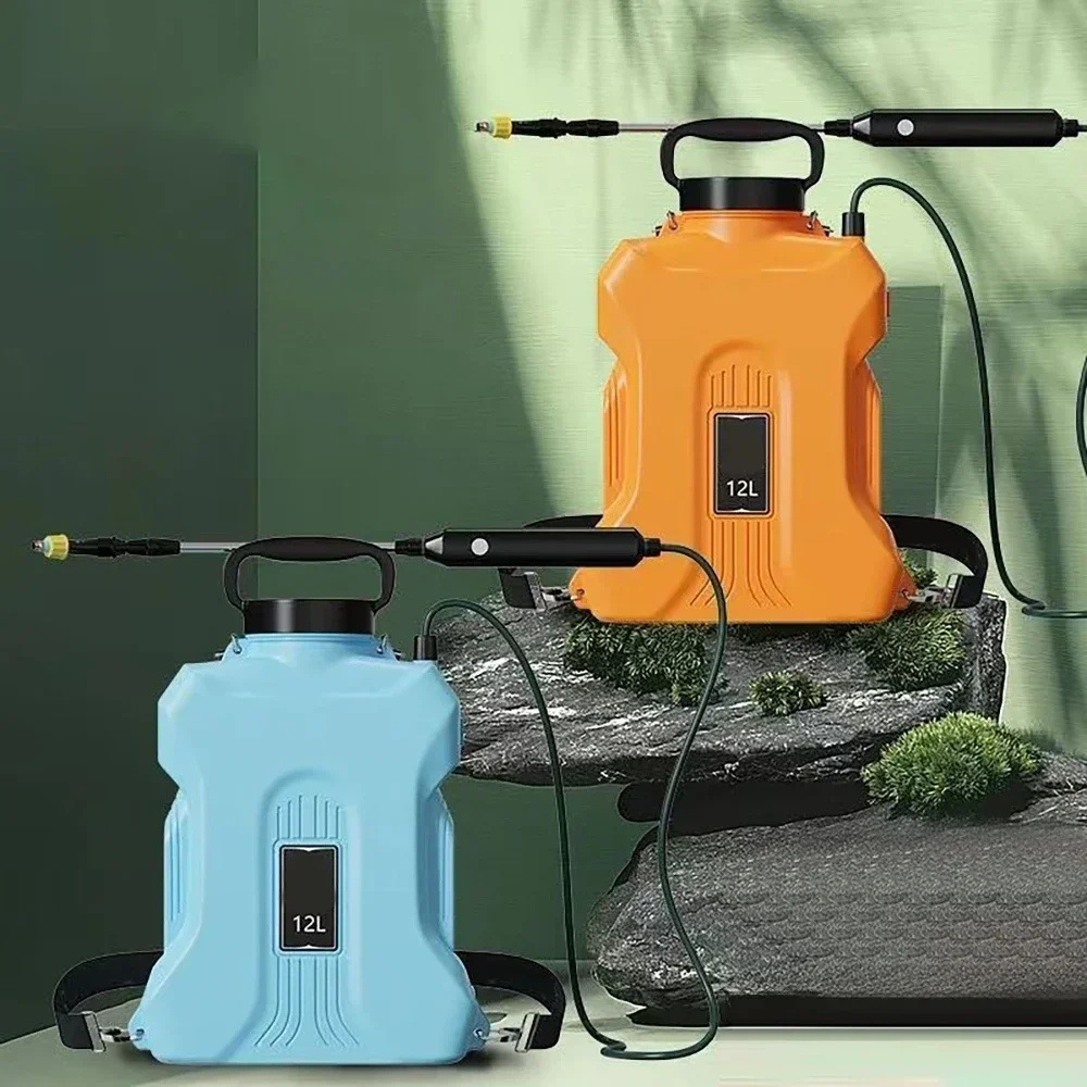 

12L Shoulder Style Electric Sprayer Watering Can with 3 Nozzles Rechargeable Automatic Sprayer Garden Irrigation USB Charging