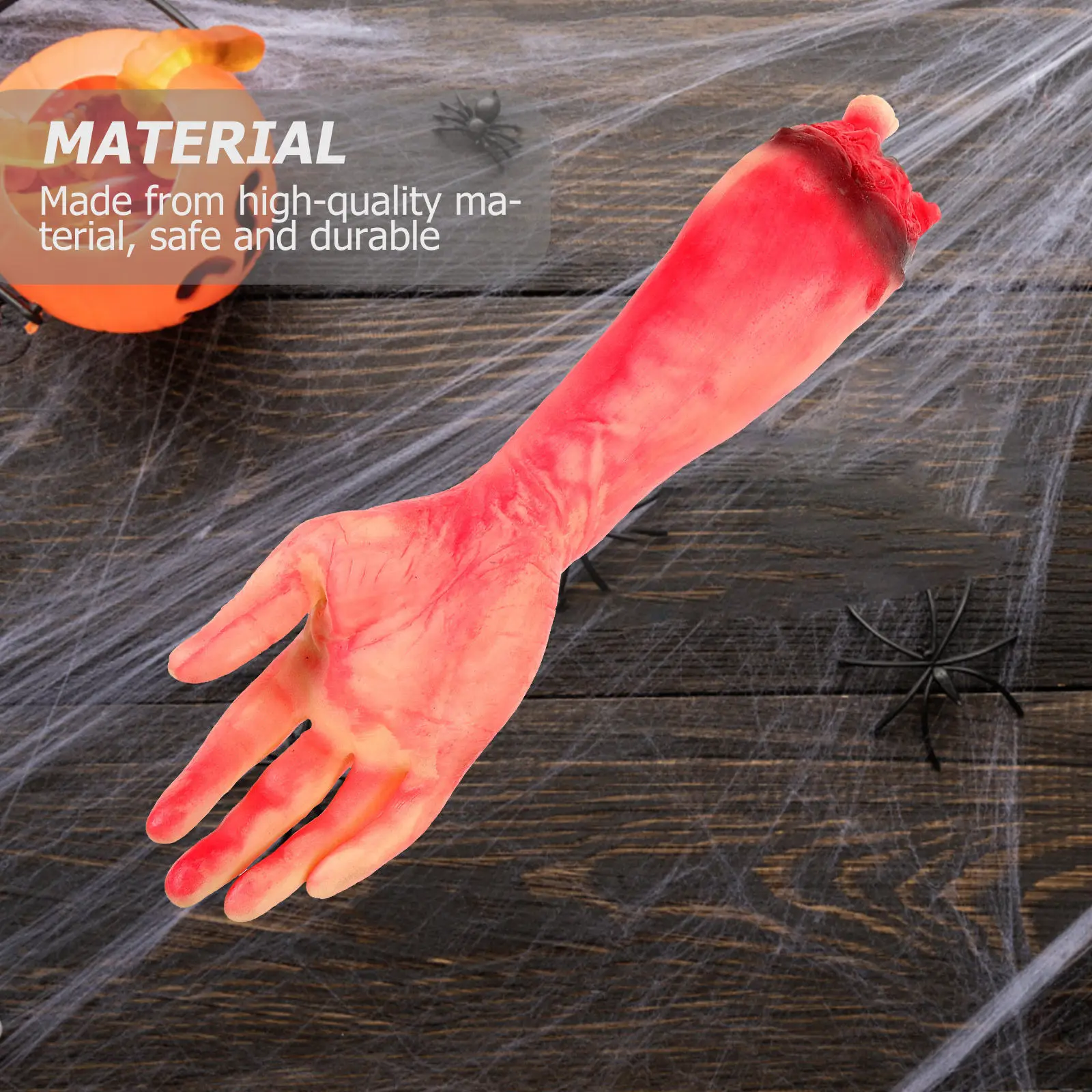 2 Peças de Decoração de Halloween: Mão Quebrada Falsa com Sangue, Adereço Assustador para Casa Assombrada e Festa