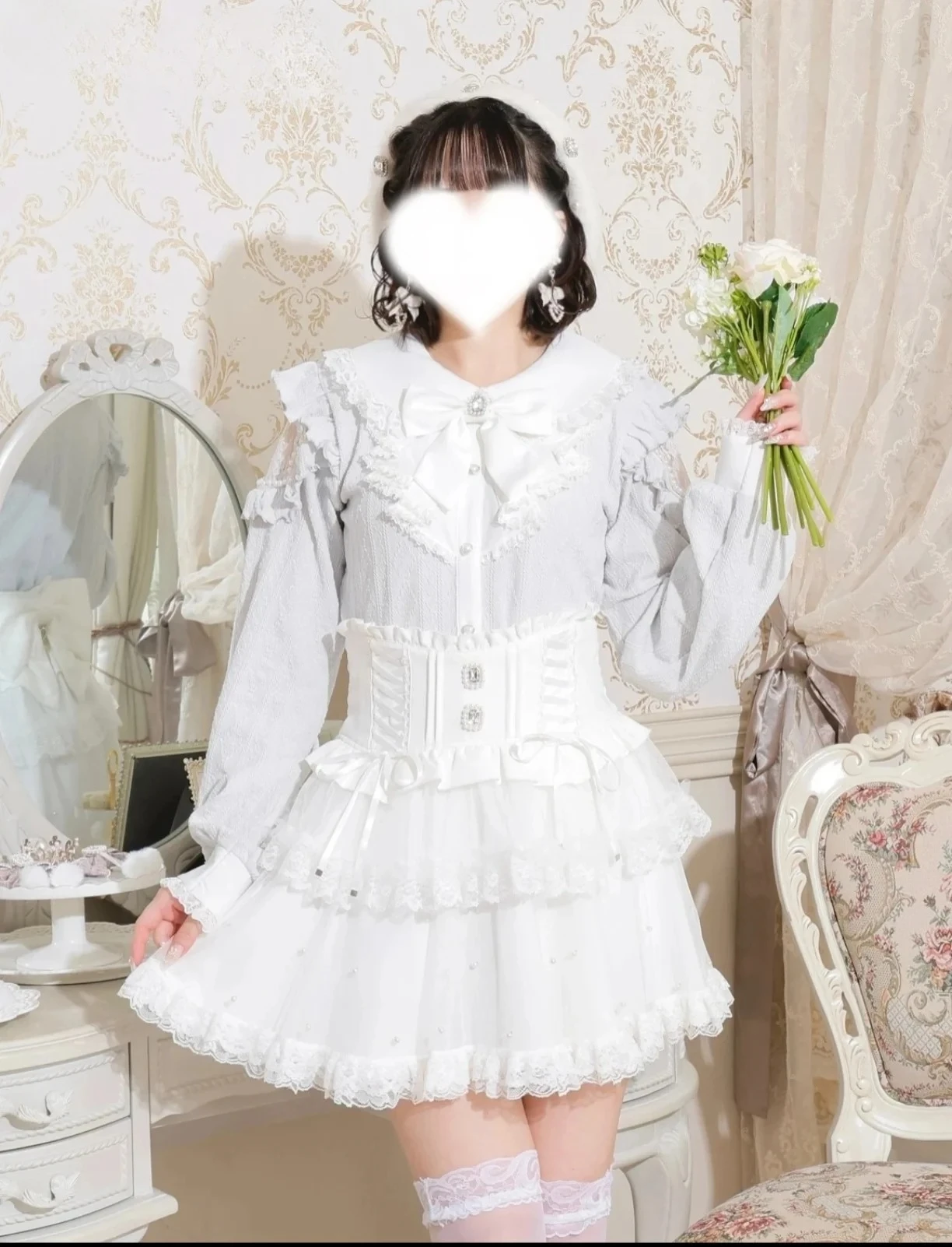 

Back Big Bow Lace-up Bead Kawaii Layer Cake Shorts Mini Skirts Japanese Style Lolita Sweet Girl High Waist Short Skirt 2025 Hot