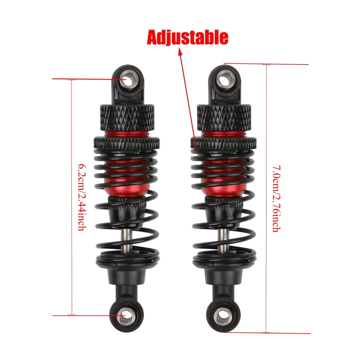 4Pcs 62mm Aluminum Oil Filled Shock Absorbers Adjustable Damper for Traxxas Mini Rally VXL/ini Slash 4Tec 2.0 3.0 RC Upgrade