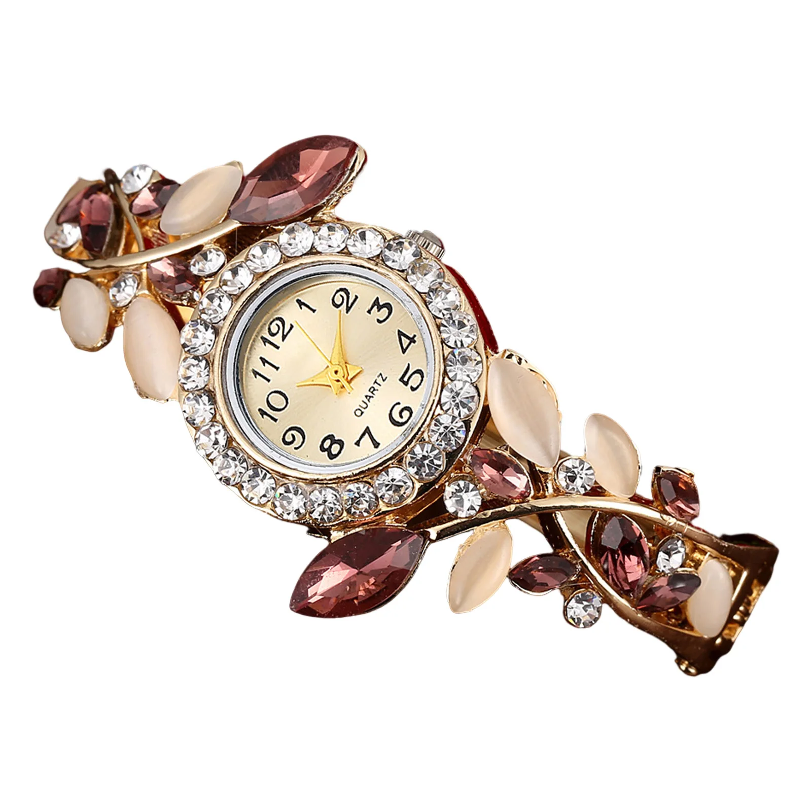 

Women's Crystal Quartz Watch Easy to Read Dial Rhinestone Plated Bangle Watches eting and Dating