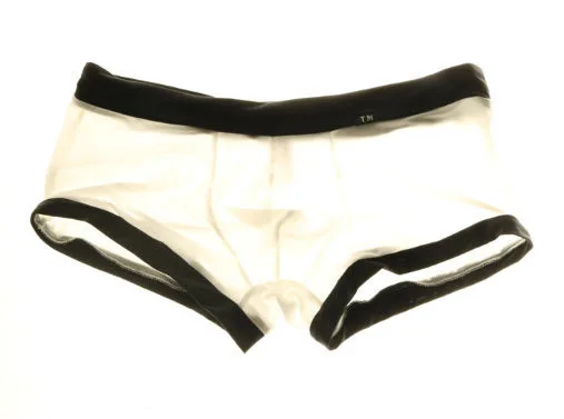 Men's Contrast Trim Nylon Boxer Briefs Low Rise Elastic Breathable Underwear