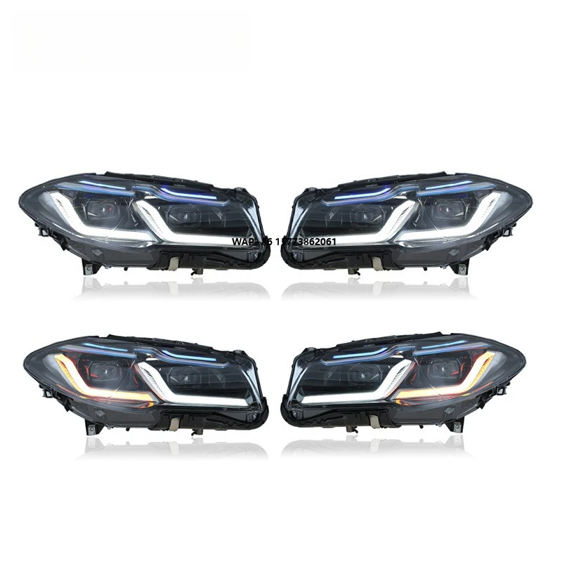 

1 Unit For 5 Series F10 Headlight Assembly Modification 2009-2016 with F18LED DRL and Dual Lens 55W 12V