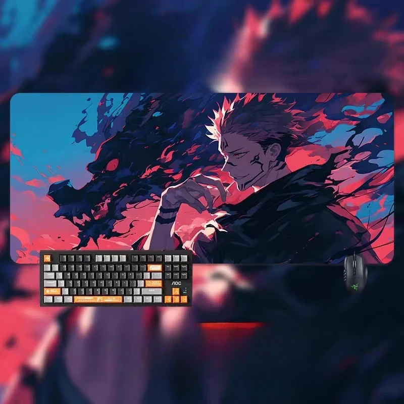 New Cartoon Gojo Satoru Leather Mouse Pad Jujutsu Kaisen Two-dimensional Animation E-sports Game Keyboard Pad Computer Table Mat